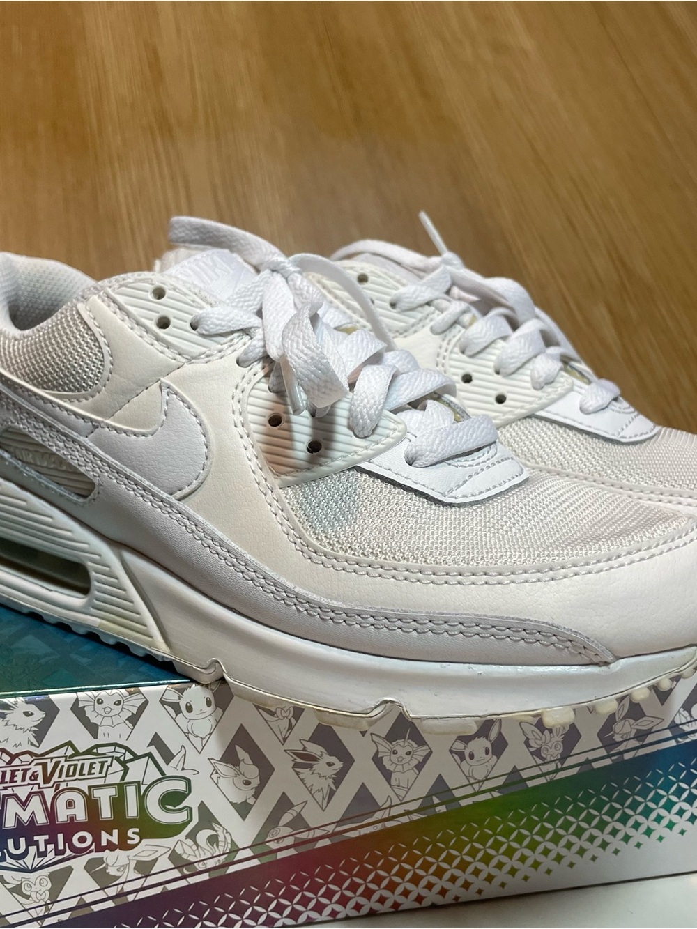 Nike Air Max 90 Triple White Sneakers Women Size 8 Low Top Shoes CQ2560-100
